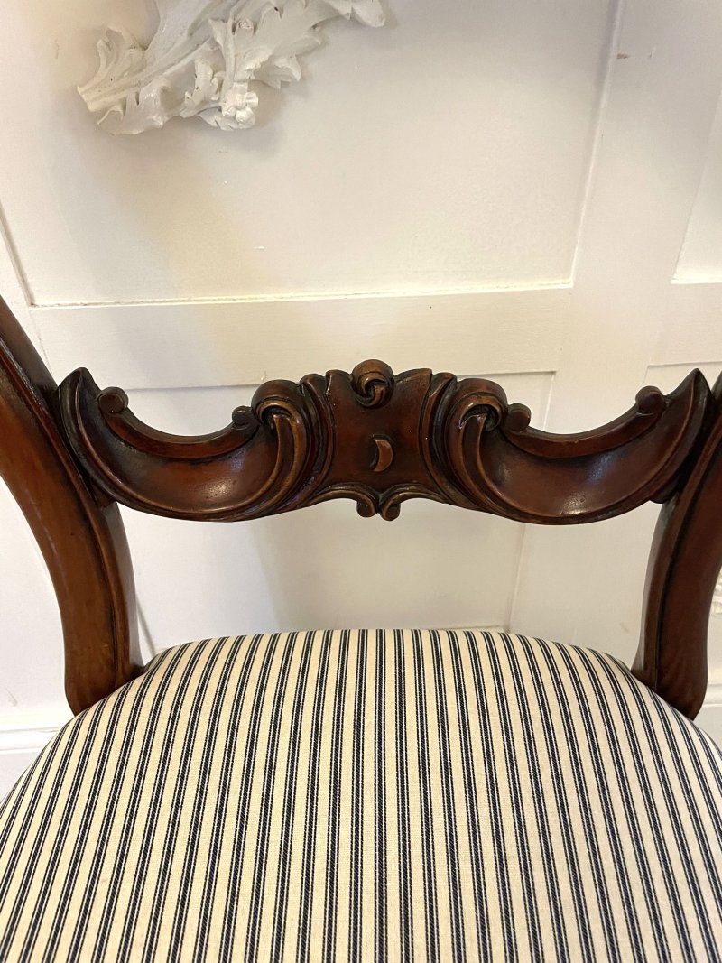 Antique Victorian Mahogany Carved Set of 6 Dining Chairs - Image 12